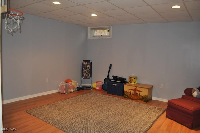 1883 Ridge Meadow Ct, Twinsburg, OH 44087 - playroom with wood finished floors, baseboards, and recessed lighting