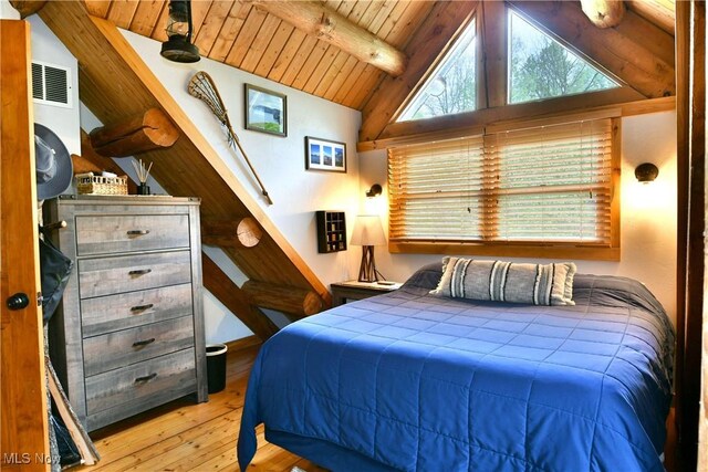 18102 Owen Rd, Middlefield, OH 44062 - bedroom with wood-type flooring and wood ceiling