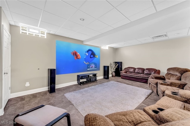 1487 Barrymore Ln, Wadsworth, OH 44281 - living room featuring a drop ceiling and baseboards