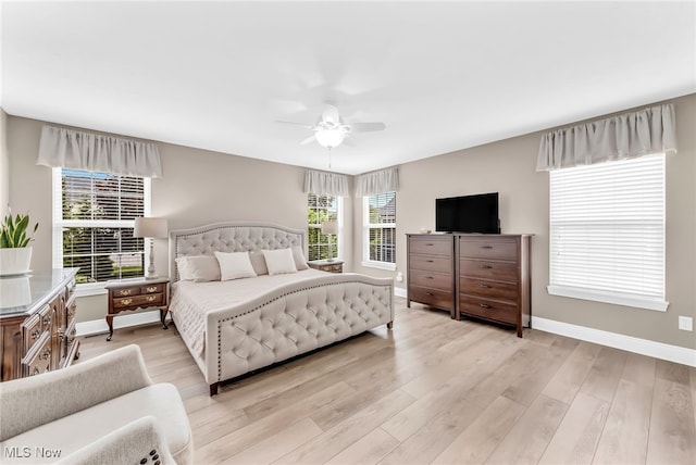 1487 Barrymore Ln, Wadsworth, OH 44281 - bedroom featuring light wood-style floors, baseboards, and a ceiling fan
