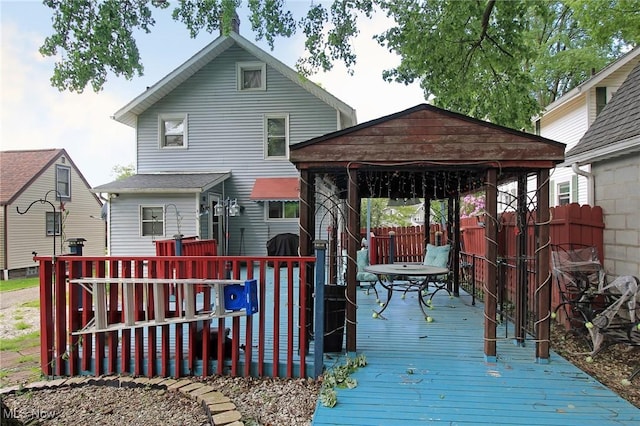 645 N Way St, Barberton, OH 44203 - wooden terrace featuring a gazebo