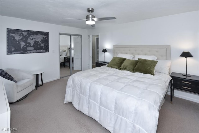 17917 Scottsdale Blvd, Shaker Heights, OH 44122 - carpeted bedroom with a closet, a ceiling fan, and baseboards