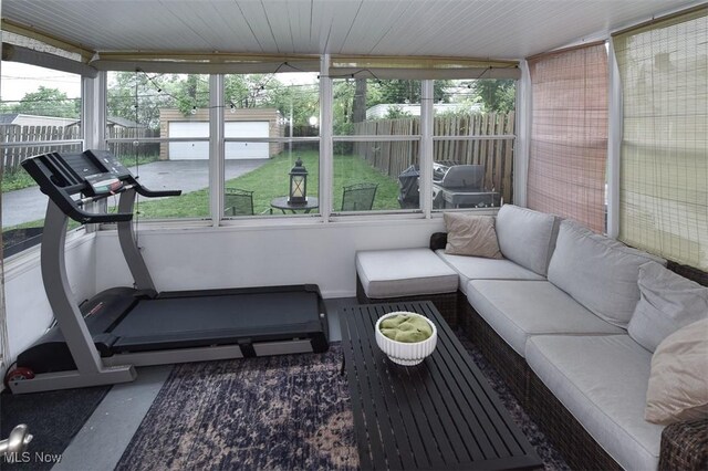 17917 Scottsdale Blvd, Shaker Heights, OH 44122 - sunroom / solarium featuring outdoor lounge area and plenty of natural light