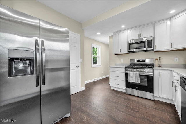 5325 Jefferson Ave, Ashtabula, OH 44004 - kitchen with appliances with stainless steel finishes, white cabinetry, light countertops, recessed lighting, and baseboards