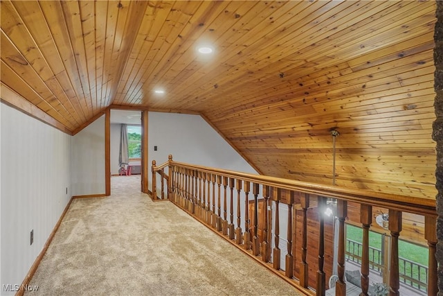 9434 Trinity Church Rd, Lisbon, OH 44432 - bonus room with wood ceiling, carpet, lofted ceiling, baseboards, and recessed lighting