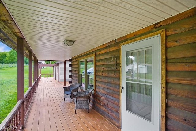 9434 Trinity Church Rd, Lisbon, OH 44432 - wooden terrace with a lawn