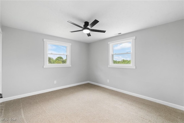 4426 Dueber Ave SW, Canton, OH 44706 - carpeted spare room featuring healthy amount of natural light, baseboards, and a ceiling fan