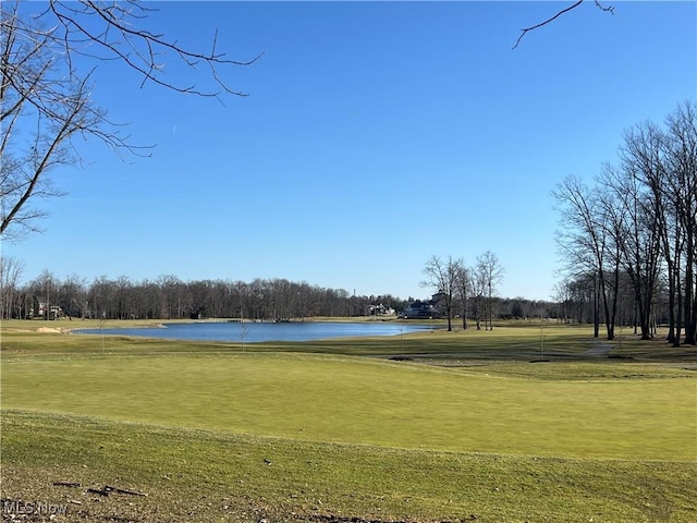 275 Glengarry Dr, Aurora, OH 44202 - view of property's community with a water view, a lawn, golf course view, and view of scattered trees
