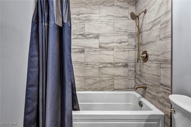 13014 Cherry Ln, Chesterland, OH 44026 - bathroom with shower / tub combo with curtain and toilet
