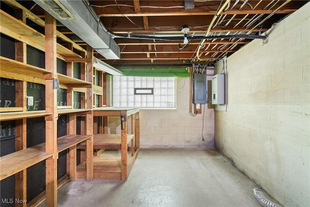 4512 Conestoga Trl, Copley, OH 44321 - basement with electric panel and concrete block wall