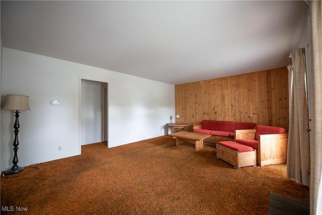 142 Marion Ave, Mogadore, OH 44260 - carpeted living area with wooden walls