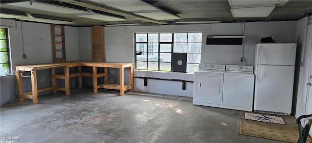 4604 7th Ave, Vienna, WV 26105 - garage with freestanding refrigerator and washing machine and dryer