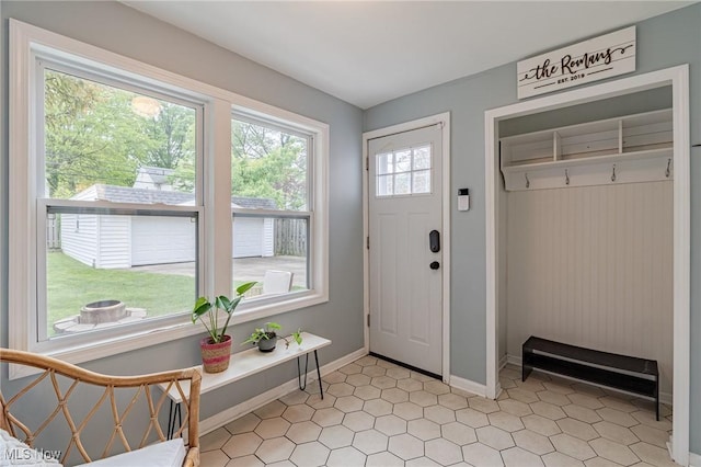 4206 Bushnell Rd, University Heights, OH 44118 - entrance foyer with baseboards and light tile patterned floors