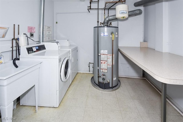 2932 Pease Dr Unit 210, Rocky River, OH 44116 - laundry room with separate washer and dryer, a sink, and gas water heater