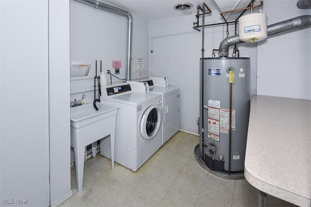 2932 Pease Dr Unit 210, Rocky River, OH 44116 - laundry room featuring water heater and washer and clothes dryer