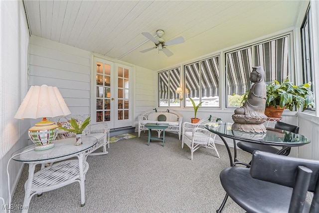 20110 Carolyn Ave, Rocky River, OH 44116 - sunroom / solarium with ceiling fan and french doors