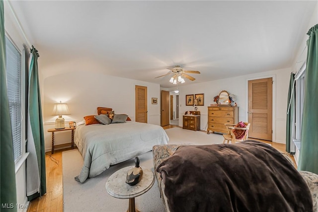 20110 Carolyn Ave, Rocky River, OH 44116 - bedroom featuring light wood finished floors and a ceiling fan