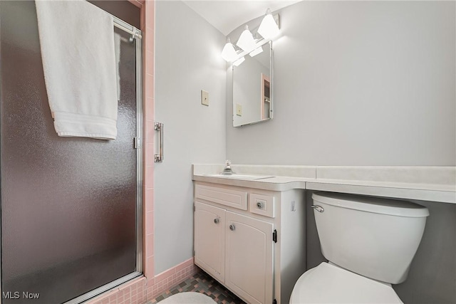 20110 Carolyn Ave, Rocky River, OH 44116 - full bath featuring vanity, a stall shower, toilet, and tile patterned floors