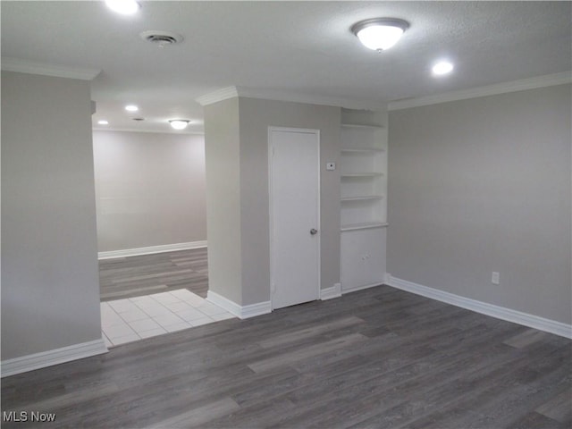 6453 Poplar Dr, Independence, OH 44131 - unfurnished room with ornamental molding, wood finished floors, baseboards, and recessed lighting