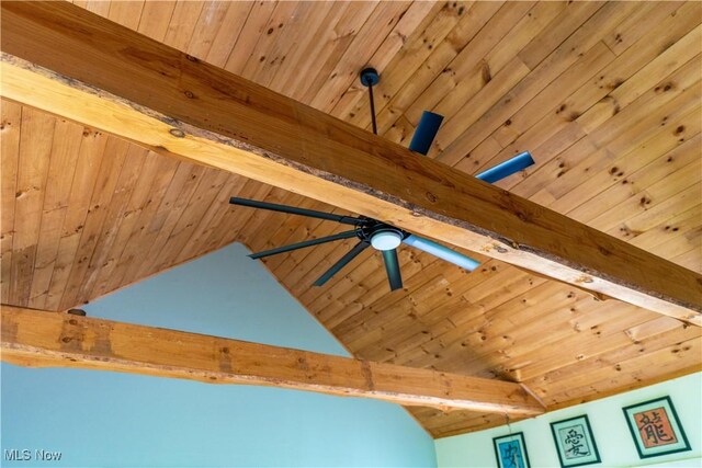 15216 Grove Rd SE, Port Washington, OH 43837 - detailed view of wooden ceiling with exposed beams