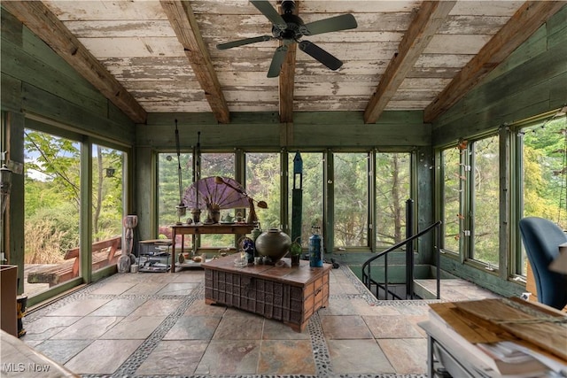 15216 Grove Rd SE, Port Washington, OH 43837 - sunroom featuring ceiling fan and healthy amount of natural light