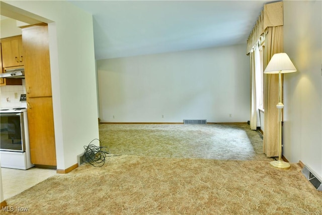 3763 E River Rd, Newton Falls, OH 44444 - unfurnished living room with light colored carpet and baseboards