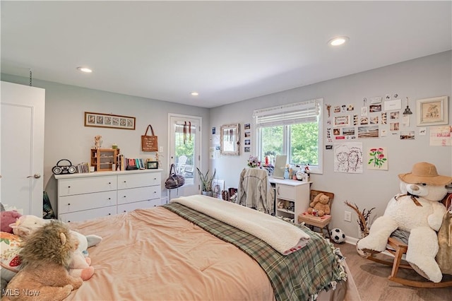 30699 Gates Mills Blvd, Pepper Pike, OH 44124 - bedroom featuring recessed lighting, wood finished floors, baseboards, and access to exterior