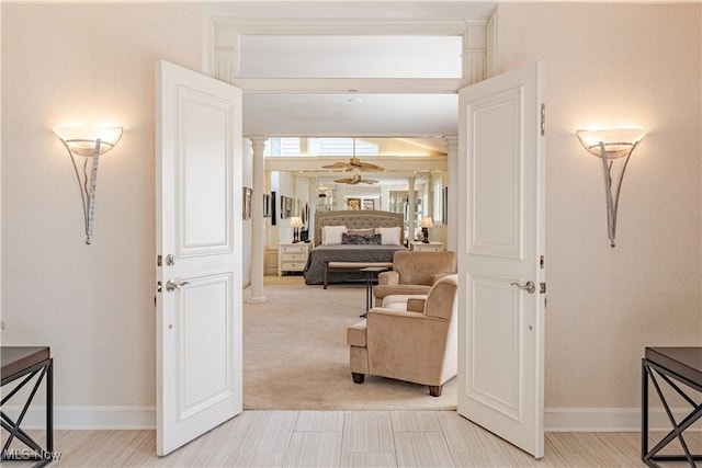 30699 Gates Mills Blvd, Pepper Pike, OH 44124 - corridor featuring baseboards and ornate columns