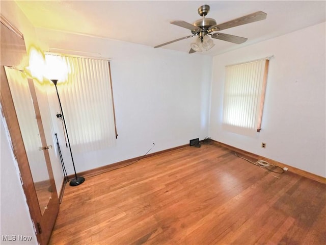 121 Valley Way, Weirton, WV 26062 - unfurnished room featuring wood finished floors, ceiling fan, and baseboards