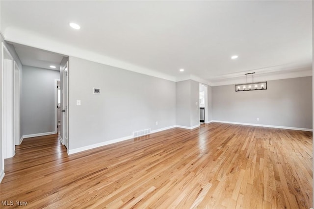 19855 Parklane Dr, Rocky River, OH 44116 - spare room with light wood-style flooring, baseboards, and recessed lighting