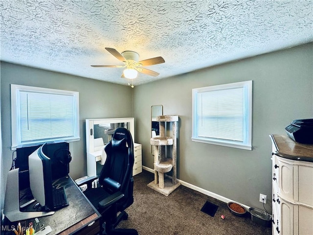 156 N Beverly, Austintown, OH 44515 - office with a ceiling fan, dark colored carpet, and baseboards