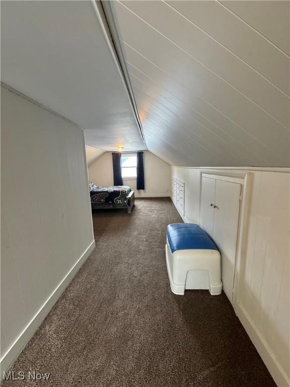 156 N Beverly, Austintown, OH 44515 - bedroom with carpet flooring, lofted ceiling, and baseboards