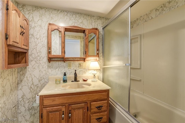 44 W Vine St, Oberlin, OH 44074 - full bath with vanity and shower / bath combination with glass door