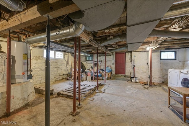 44 W Vine St, Oberlin, OH 44074 - basement featuring washer and clothes dryer and gas water heater