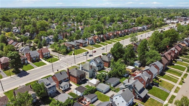 13641 Cedar Rd, University Heights, OH 44118 - aerial view of property's location featuring nearby suburban area and a heavily wooded area
