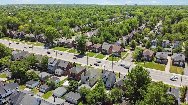 13641 Cedar Rd, University Heights, OH 44118 - aerial view of residential area with a heavily wooded area
