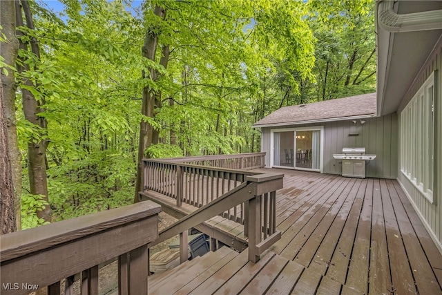 17404 Falling Water Rd, Strongsville, OH 44136 - wooden terrace with area for grilling