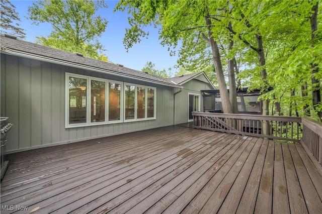 17404 Falling Water Rd, Strongsville, OH 44136 - wooden terrace featuring a sunroom
