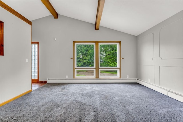 10701 Mountview Ave, Garfield Heights, OH 44125 - carpeted empty room featuring plenty of natural light and a baseboard heating unit