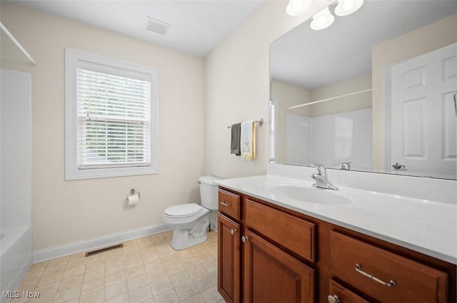 4819 Trails End Ct, Westlake, OH 44145 - full bath with vanity, toilet, baseboards, and shower / bathtub combination