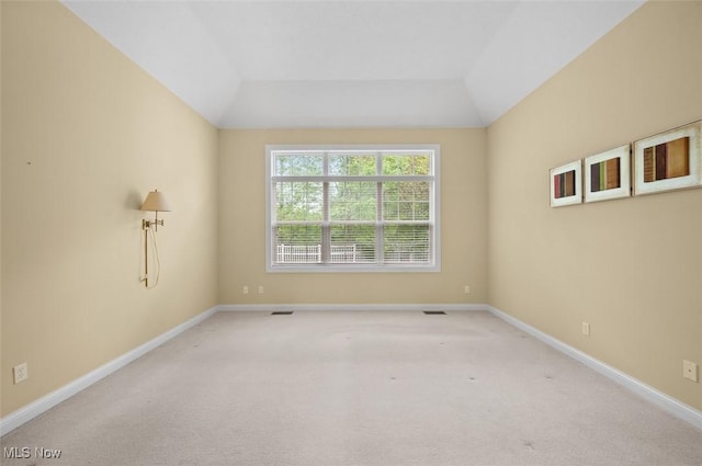 4819 Trails End Ct, Westlake, OH 44145 - unfurnished room featuring carpet, lofted ceiling, and baseboards