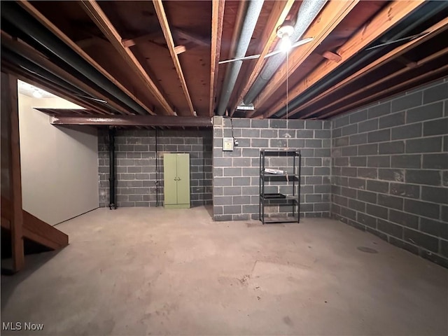 547 Towns Ln Unit 129, Richmond Heights, OH 44143 - unfinished basement with concrete block wall