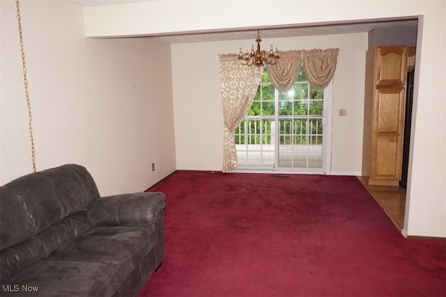 1259 Cherry Ln, Brunswick, OH 44212 - carpeted living room with a chandelier