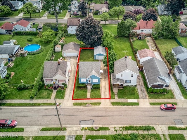 1923 15th St SW, Akron, OH 44314 - aerial view of residential area featuring property boundaries highlighted