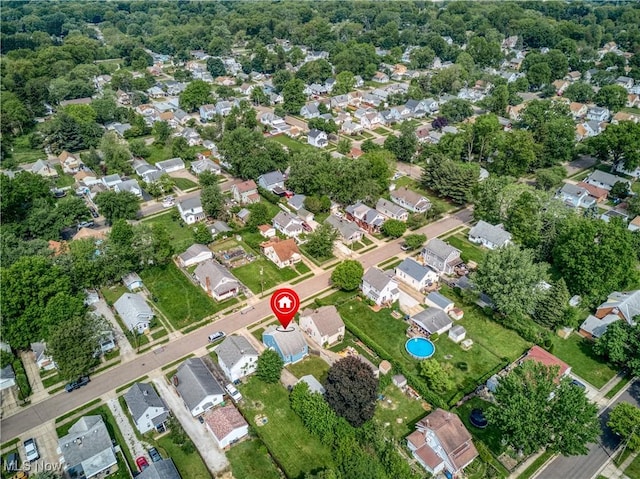 1923 15th St SW, Akron, OH 44314 - aerial view of property and surrounding area with nearby suburban area