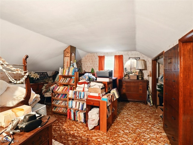 3912 Austinburg Rd, Ashtabula, OH 44004 - bedroom featuring vaulted ceiling and carpet flooring