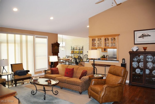 7711 Marewood Pl, Painesville, OH 44077 - living room with wood finished floors and recessed lighting