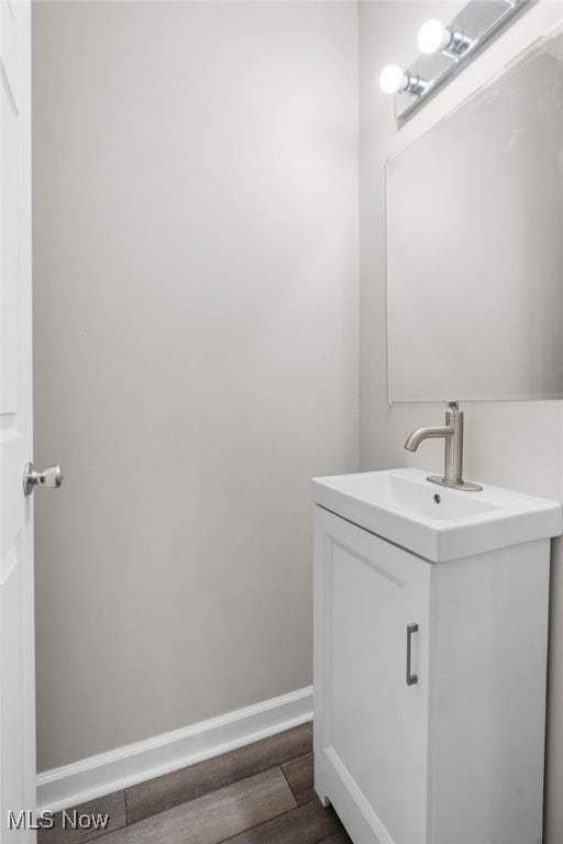 361 Para Ave, Akron, OH 44305 - bathroom with vanity, wood finished floors, and baseboards