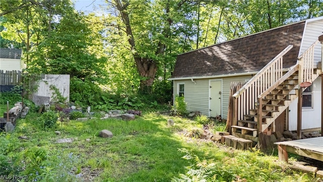 361 Para Ave, Akron, OH 44305 - view of yard featuring stairway and an outdoor structure