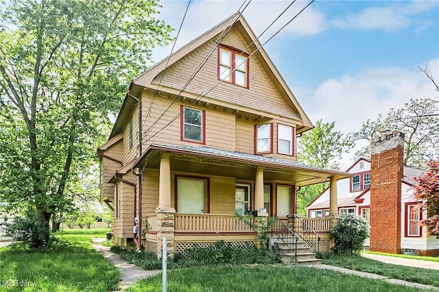 5100 Greenhurst Dr, Maple Heights, OH 44137 - view of front facade featuring covered porch